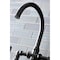 Kingston Brass KS2330KL Industrial Style Bridge Kitchen Faucet with Brass Sprayer, Matte Black KS2330KL - alternate 6